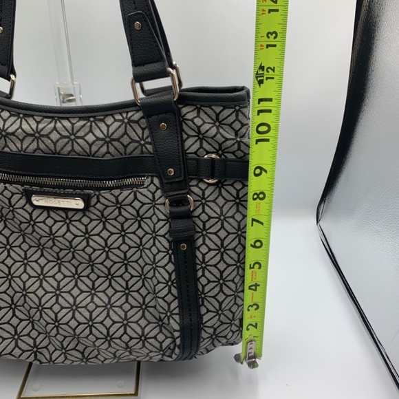Rossetti shoulder/satchel in a black and grey geometric jacquard pattern - Picture 9 of 12